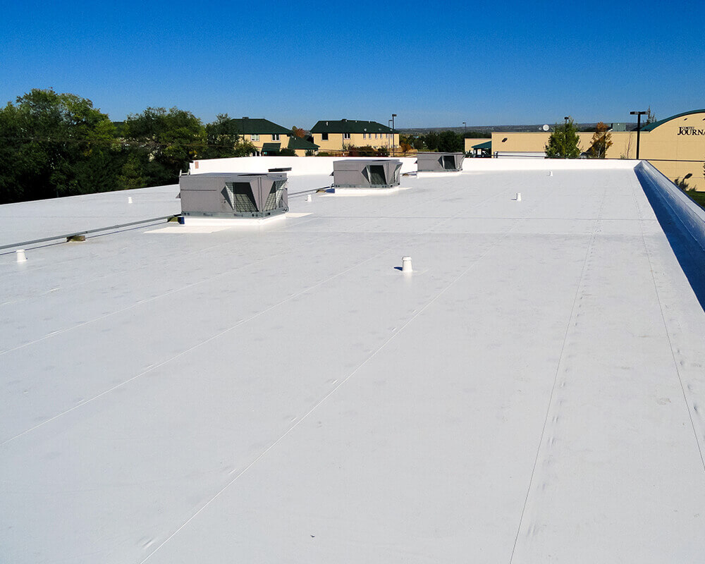 Commercial Roofing completed on White Building