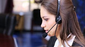 woman talking on headset