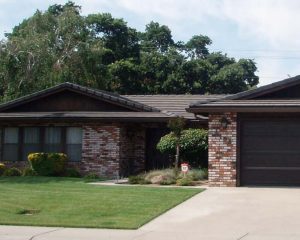 brick house with new roof