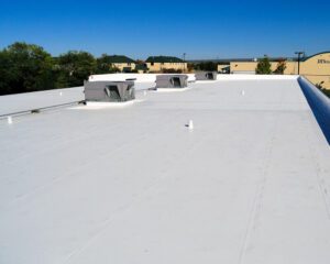 roof of commercial building as seen from a roofer's persective