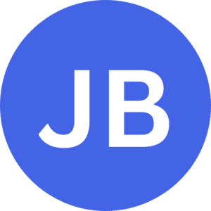 the jb logo in a blue circle