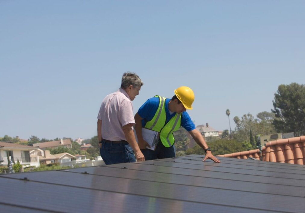 a person doing roof inspections on commercial property